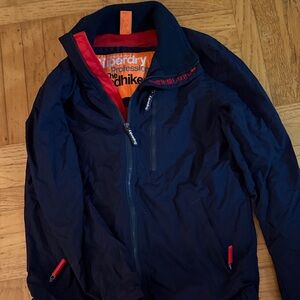 Superdry Navy Jacket with Orange Interior Trim